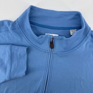 Tommy Bahama Mens XXXL Blue Pima Cotton Quarter Zip Pullover Long Sleeve Sweater